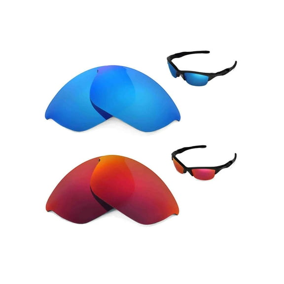 Walleva Polarized Ice Blue   Fire Red Lenses For Oakley Half Jacket 2.0 Sunglasses