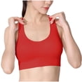 thumbnail image 2 of Womens Bras Printing Gathered Together Large Size Daily Bra Underwear No Rims Wireless Bras for Women Red L, 2 of 3