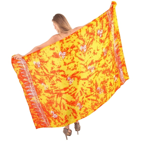 HAPPY BAY Women's Beachwear Summer Bikini Wraps Beach Wrap Coverups Sarong Skirt Swimsuit Swimwear Swim Cover up for Women One Size Honey, Palm Tree