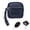 Navy, variant on Square Leather Mini Card Wallet Coin Purse, Portable Small Zipper Change Pouch with Wrist Strap & Key Ring for Women