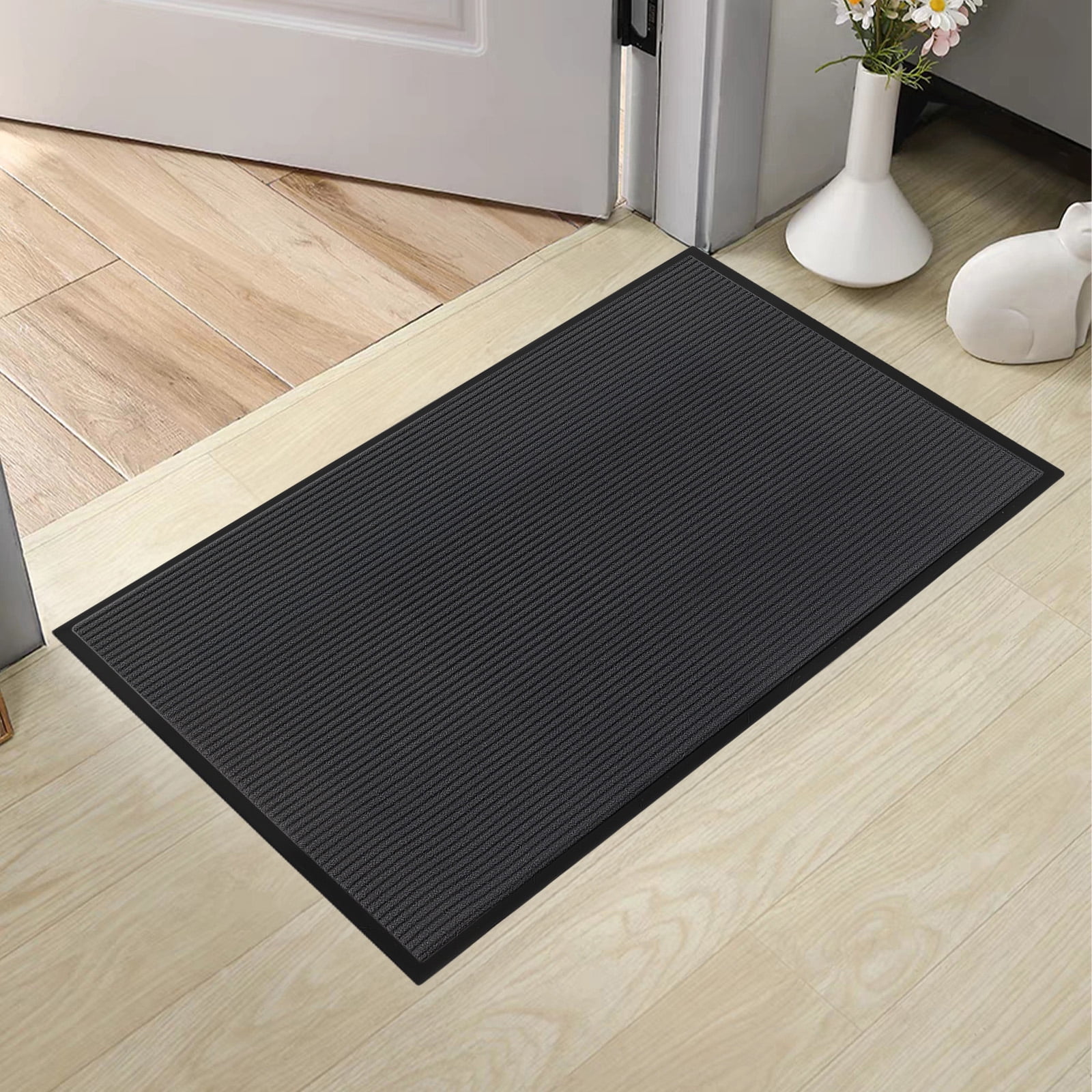 Heavy Duty Dark Gray PVC Composite Entryway Mat, Non Slip Dirt Trapping Mat, Commercial Residential Mat for Lobbies Store Entrances Offices Home Foyers