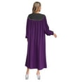 thumbnail image 2 of Miutii Unisex Women Men Church Robe Vneck Zipper Front Color Block Choir Dress Clergy Robes Graduation Gown Dark Purple XXL, 2 of 5