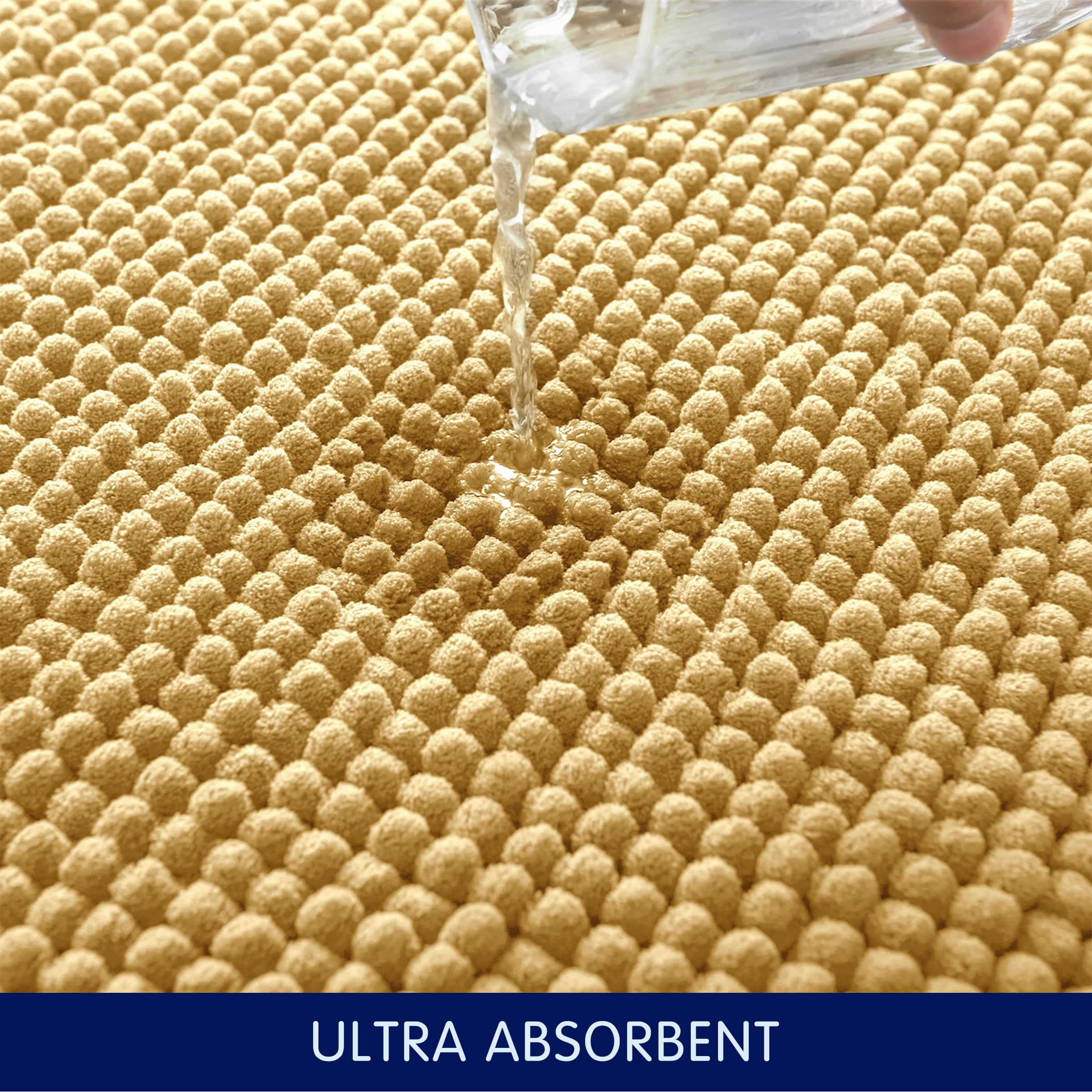Subrtex Luxury Chenille Bathroom Rug Extra Soft and Absorbent Shaggy Rugs (Beige,20"*32")