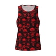 thumbnail image 4 of Xecao Red Skulls Men's Tank Top Workout Quick Dry Sleeveless Gym Jogging Muscle Shirts Summer Swim Beach Tops, 4 of 9