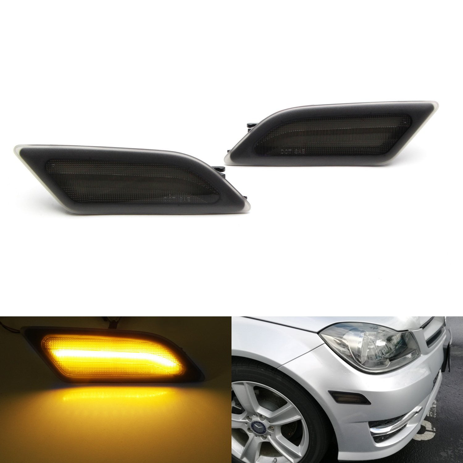 FIT 20122014 MERCEDES W204 C250 C300 AMBER LENS AMBER LED SIDE MARKER