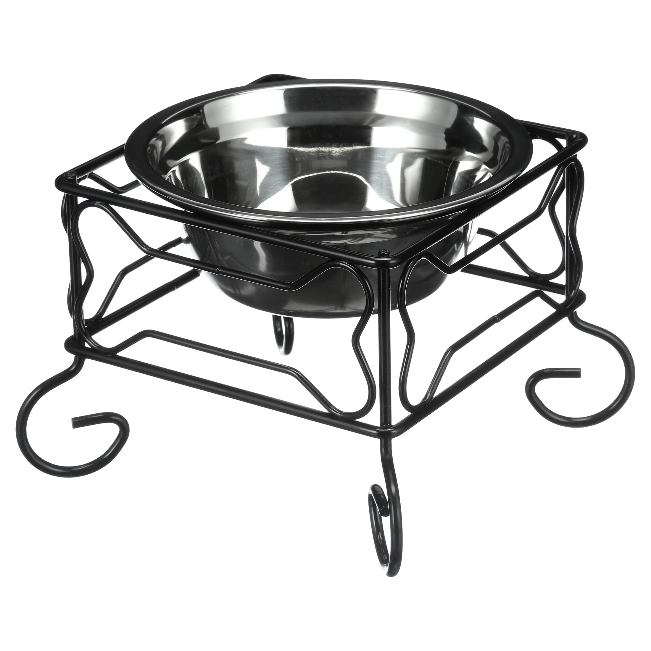 YML Elevated Wrought Iron Dog Stand with Stainless Steel Bowl photo 5