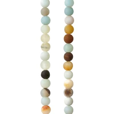 12 Pack: Multicolor Matte Amazonite Round Beads by Bead Landing