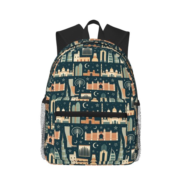 Easygdp UAE Travel1 1 Mochila Casual para Portátil, Mochila para Escuela, Viajes, Negocios