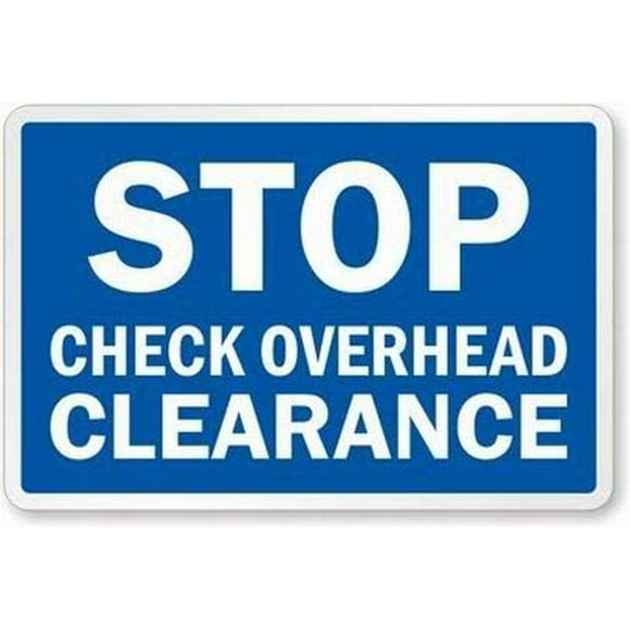 Wall Decor Warning Sign Decor 16x12 Tin Metal Signs Stop Check Overhead Safety Sign Novelty Signs