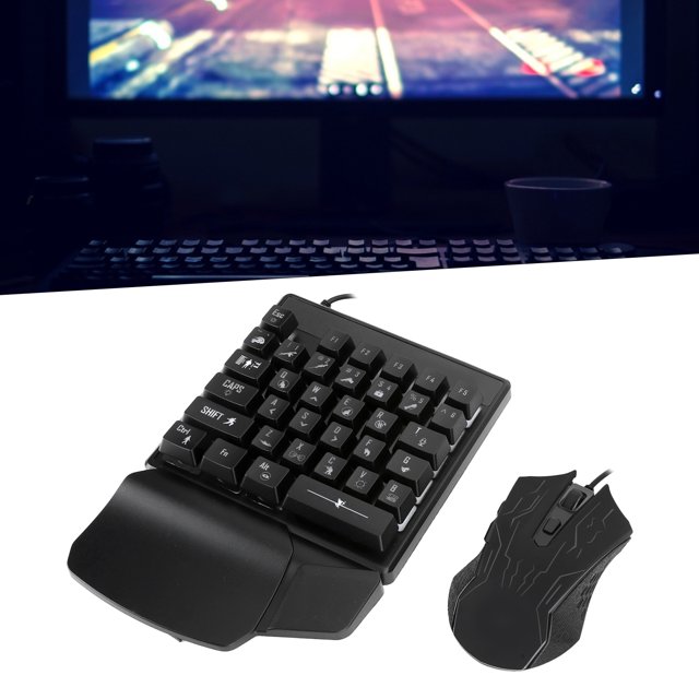 One Handed Keyboard, E Sports 35 Keys Keyboard Mouse Set Universal Ergonomic for Computer