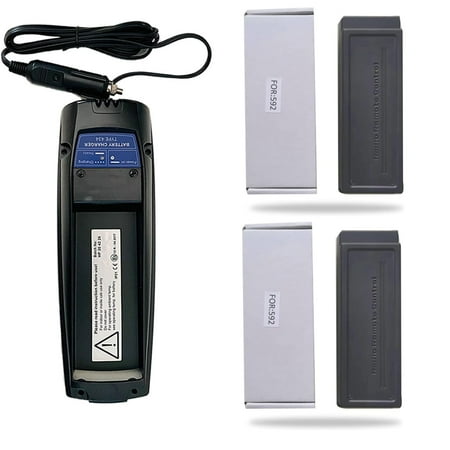 (1 Pack) 24V Battery Charger Type 434 + (2 Pack) Scanreco 592 Batteries for 7.2V Scanreco EEA4291/434 EEA2512/RC400/590/960 Battery