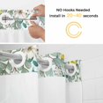 thumbnail image 2 of Easter Bunny Tail No Hooks Shower Curtain with Snap-in Liner Spring Colored Eggs Floral Leaf Gradient Green Shower Curtains for Bathroom, Waterproof, Easy Install, Washable 60"x72", 2 of 9