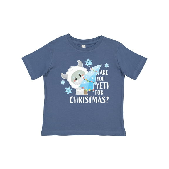 Inktastic Are You Yeti for Christmas with Yeti Holding Christmas Tree Boys or Girls Baby T-Shirt