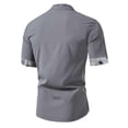 thumbnail image 4 of Camisas de Manga Corta de los Hombres Casual Color Sólido Collar de Solapa Suelto Top de Verano, Manga Corta Tops de Verano para la Comodidad Diaria, 4 of 4