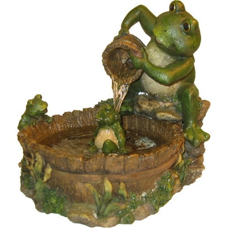 Eternity Tabletop Fountain, Mother Frog Bathing Family
