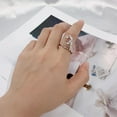 thumbnail image 6 of Trendy CZ Hand Open Rings for Women Unique Design Cubic Zirconia Crystal Dainty Adjustable Finger Comfort Fit Eternity Ring Promise Love Friendship Wedding Band Charm Jewelry for Her Girlfriend, 6 of 6