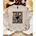 thumbnail image 3 of Touchdown Football Sweatshirt Women Leopard Print Game Day Crewneck Sand Large, 3 of 8