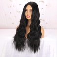 thumbnail image 4 of Wig with Bangs, Wigs for Women, Women's Black Curl Set Wavy Curl Wig Can Be Straightened And Bent, 4 of 8