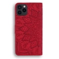 thumbnail image 4 of Mantto Cases for Apple iPhone 14 Pro - 6.1 inch Magnetic Wallet Case for Women Card Holder Flip Cover Embossed Mandala Flower Kickstand PU Leather Magnetic Folio with Strap, Red, 4 of 8