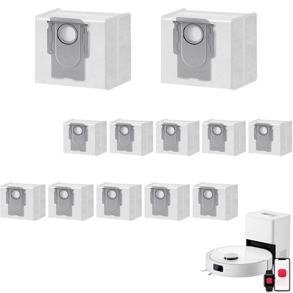 12 Pack Q10 X5  Dust replacement Bags for Roborock Q10 X5 , Q7 Max, Q7 M5 , Q10 S5 , Q8 Max , Q5 Max , Q7 Max , Q5 Pro , Q5 Pro, Q5 , S8 Pro Ultra,Vaccum Bag for S8 , S7 MaxV Ultra Robot Vacuum