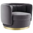 thumbnail image 2 of Modway Relish Performance Velvet Swivel Chair in Gold Gray, 2 of 7