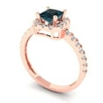 thumbnail image 2 of Clara Pucci 14K Rose Gold 0.89ct LondonBlueTopaz Halo Ring for Women, 2 of 8