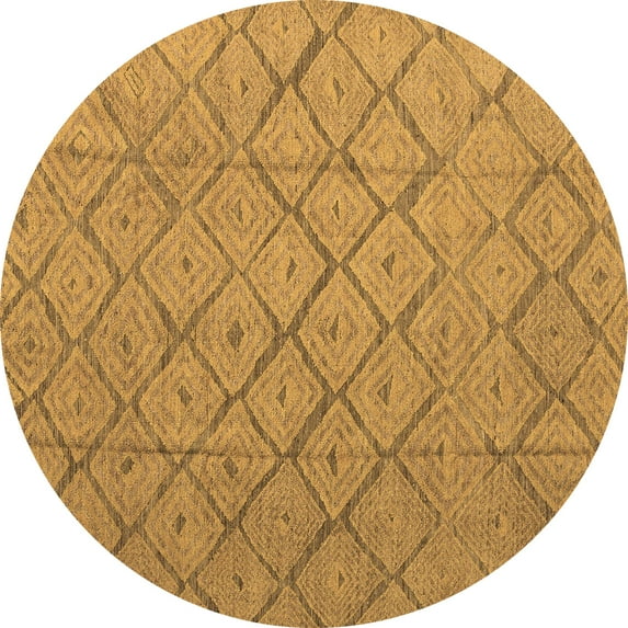 Ahgly Company Indoor Round Abstract Brown Modern Area Rugs, 5' Round