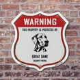 thumbnail image 4 of Warning This Property is Protected by Great Dane (2 Pack) 6 inch X 6 inch Shield Shaped Commercial Grade Plastic Signs Weather Resistant Made in the USA, 4 of 6