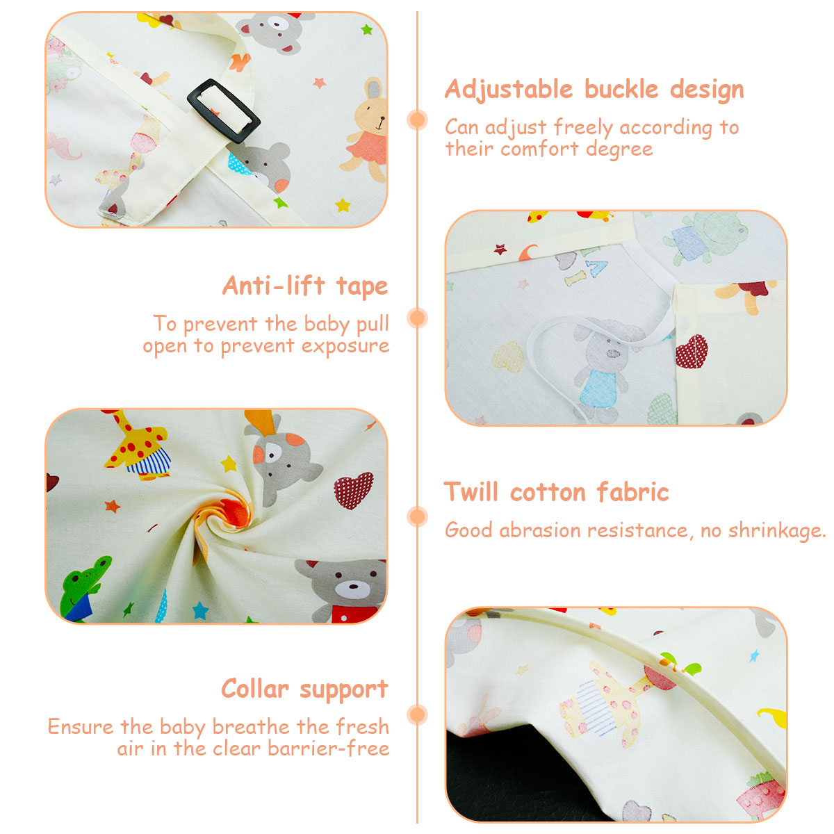 Baby Nursing Cover with Adjustable and Antilift Strap Cotton