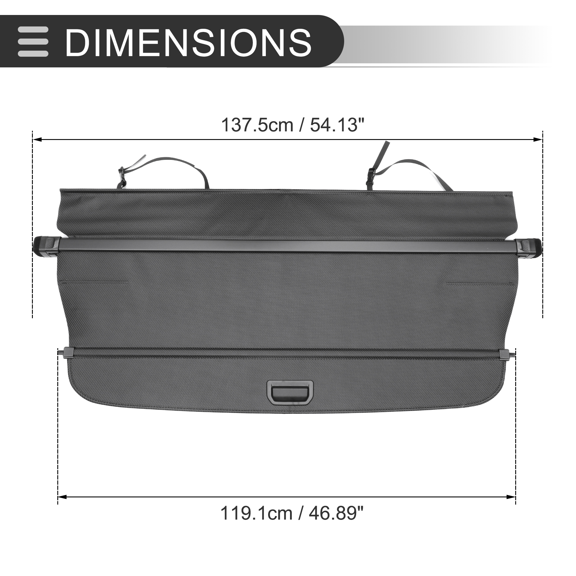 Unique Bargains Retractable Cargo Cover for Subaru Rear Trunk Shelf Shield Shade Black