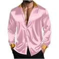 thumbnail image 6 of RongHuan Men's Big and Tall Dress Shirt Long Sleeve Button Down Tops Loose Fit Lapel Shirts Oversize Formal T-Shirt, 6 of 9