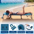 thumbnail image 5 of Gymax Folding Beach Sun Lounger Adjustable Face Down Tanning Chair w/ Face Hole & Removable Pillows Blue, 5 of 9