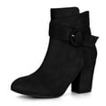thumbnail image 2 of Unique Bargains Bottines à Talon Épais à Bout Rond à Fermeture Éclair pour Femmes, 2 of 7