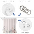 thumbnail image 5 of Spring Floral Waterproof Fabric Shower Curtain,Colorful Watercolor Botanical Waterproof Fabric Shower Curtain for Bathroom Curtains Bathtubs Hotel Shower Curtains with 12 Hooks Standard 72x72, 5 of 8