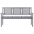 thumbnail image 3 of vidaXL Loveseat Accent Patio Bench Furniture with Cushion Eucalyptus Wood, 3 of 9