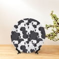 thumbnail image 6 of Zufioo Black And White Sheeps Print Bone China Decorative Plate, Ceramic Dinner Plate with Stand Ceramic Decoration Homewares-7in, 6 of 6