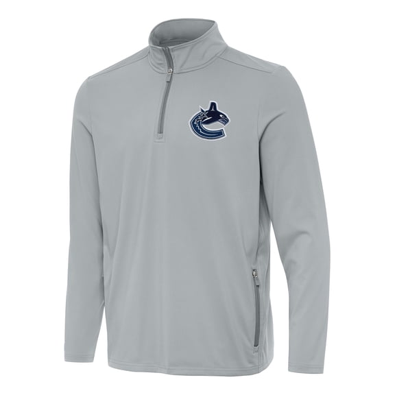 Men's Antigua  Gray Vancouver Canucks Perilous Quarter-Zip Sweatshirt