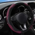 thumbnail image 1 of Leather Steering Wheel Cover - 15 inch Black Wine red, 1 of 5
