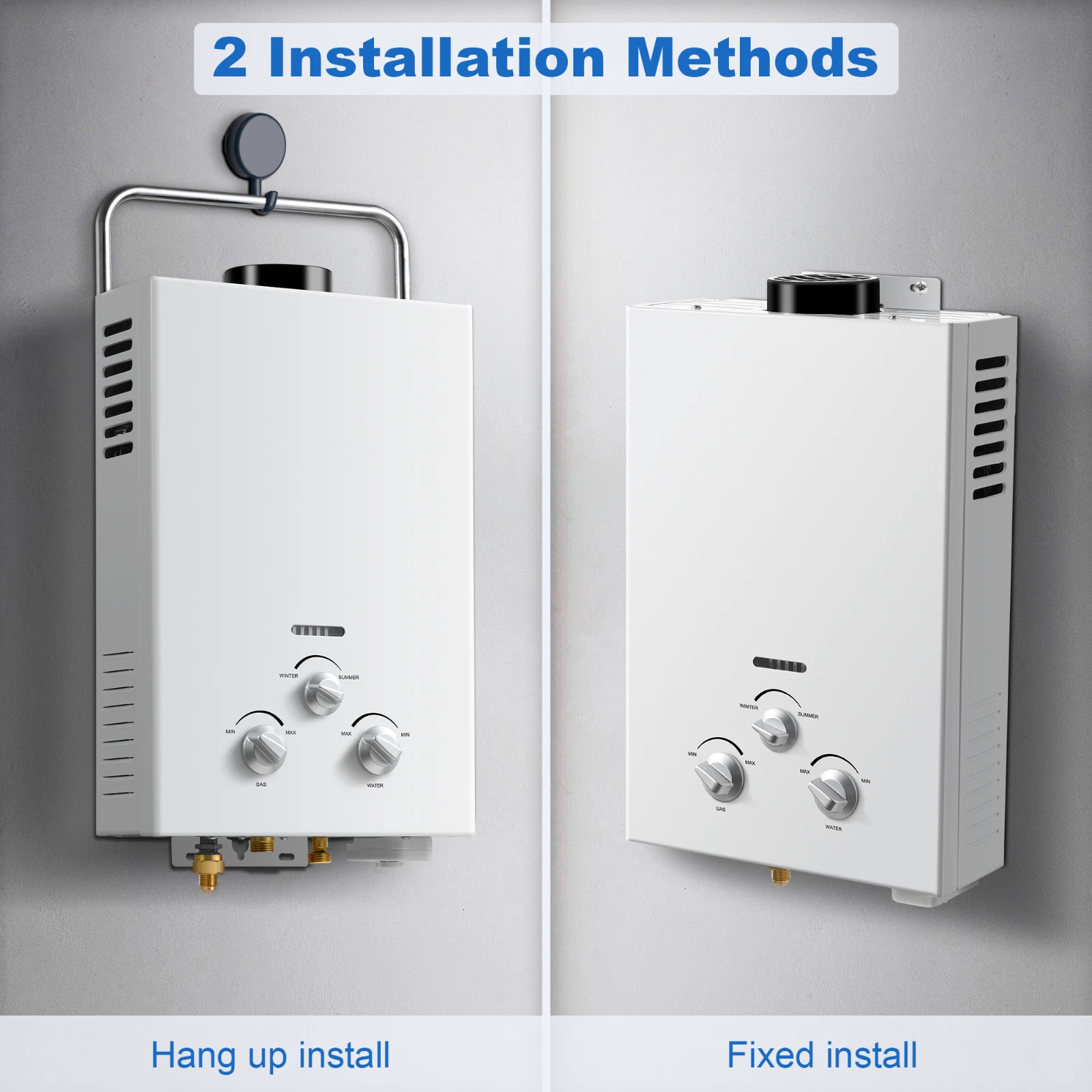 Outdoor Propane Tankless Water Heater - 6L 1.58 GPM Portable Gas Water Heater for RV Cabin Camping with Handle