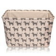 thumbnail image 2 of Dog Toy Rectangular Canvas w/Handles Storage Basket Organizer Bin Box 7.5x16x12 - White with Gray Dog Print, 2 of 8
