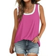 thumbnail image 2 of MOSHU Color Block Tank Tops for Women Flowy Round Neck Women Shirts Loose Fit Sleeveless Summer Tops, 2 of 10