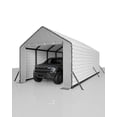 thumbnail image 5 of Heavy Duty Zippered Door Panels for Metal Carports – Waterproof, Weatherproof PE Tarp Enclosure with Ball Bungees, Global Replacement Garage Front & Back Covers, Grey, 13FT Width, 5 of 5