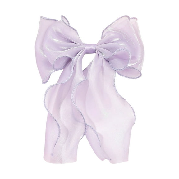 Large Hair Bow Clips for Women - Bright Silk Long Tail French Hair Ribbon Accessories for Girls