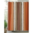 thumbnail image 2 of Orange Farmhouse Striped Shower Curtain, Vintage Wood Texture Mottled Bathroom Decor Curtains Set with Hooks, Waterproof Fabric Home Accessories， Stall 54 X 78 Inch, 2 of 6