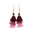 thumbnail image 1 of Sonducket 1 par de pendientes bohemios con borlas, colgantes coloridos para las orejas, árbol de Navidad, borlas de 3 capas, accesorios Hippie, Ropa, zapatos y accesorios Miscelánea Vino rojo, 1 of 6