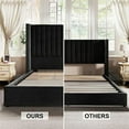 thumbnail image 5 of Merluxy Queen Bed Frame Lift Up Storage Bed, Velvet Queen Upholstered Bed Frame Channel Tufted Wingback Headborad/No Box Spring Needed/Black, 5 of 9