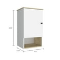 thumbnail image 4 of Light Oak and White 1-Shelf Medicine Cabinet,White Particle Board Furniture Primary Living Space Cabinets, 4 of 16