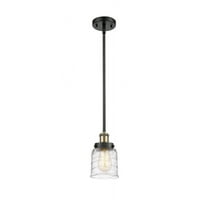 916-1S-BAB-G513-Innovations Lighting-Bell - 1 Light Stem Hung Mini Pendant In Industrial Style-10 Inches Tall and 5 Inches Wide-Black Antique Brass