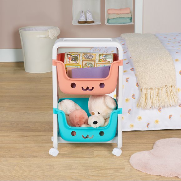 neatfreak! kids 2-Tier Rolling Storage Cart, Plastic
