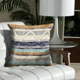 thumbnail image 5 of Ox Bay Eli 18" x 18"Multicolor Shag Striped Cotton Adult Decorative Throw Pillow Cover, 5 of 8